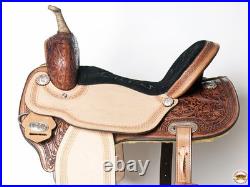 Tan 15 In HILASON Western Horse Barrel Racing Saddle Trail Pleasure American
