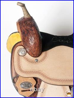 Tan 15 In HILASON Western Horse Barrel Racing Saddle Trail Pleasure American