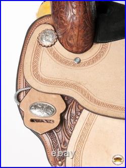 Tan 15 In HILASON Western Horse Barrel Racing Saddle Trail Pleasure American