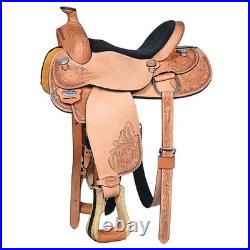 Tan 15 In HILASON Western Horse Saddle American Leather Ranch Roping Cowboy