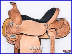 Tan 15 In HILASON Western Horse Saddle American Leather Ranch Roping Cowboy