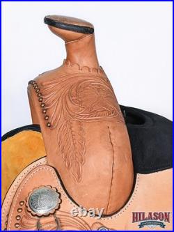 Tan 15 In HILASON Western Horse Saddle American Leather Ranch Roping Cowboy