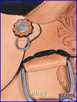 Tan 15 In HILASON Western Horse Saddle American Leather Ranch Roping Cowboy
