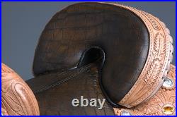 Tan 17 In HILASON Western Horse Treeless Trail Barrel Racing American Leather