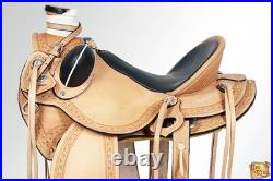 Tan 17 In HILASON Western Horse Wade Saddle American Leather Ranch Roping Tan