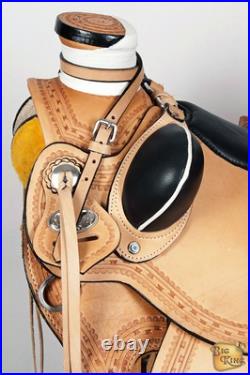 Tan 17 In HILASON Western Horse Wade Saddle American Leather Ranch Roping Tan