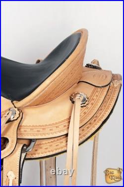 Tan 17 In HILASON Western Horse Wade Saddle American Leather Ranch Roping Tan