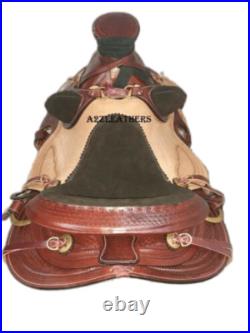 Tan & natural 2 Tone Leather Wade Western Roping Ranch Saddle in 14 15 16 17 Tan & natural 2 Tone Leather Wade Western Roping Ranch Saddle in 14 15 16 17