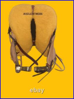 Tan & natural 2 Tone Leather Wade Western Roping Ranch Saddle in 14 15 16 17