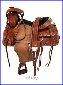 Team Roping Saddle 15 16 17 18 Western Horse Rodeo Roper Ranch Leather Tack Set