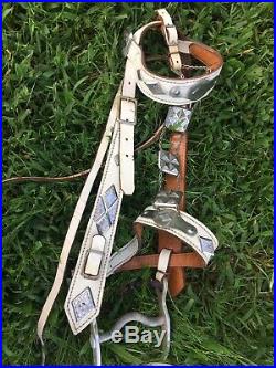 Ted Flowers White Parade Saddle complete withBreaststrap-Bridle-Taps-Serape RARE