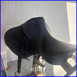 Tex Tan Amadeus Kantaten Dressage Saddle 17 Seat Black Leather English Riding