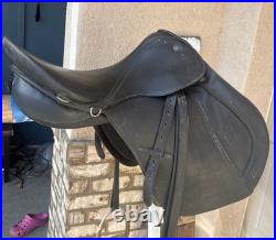 Tex Tan Amadeus Kantaten Dressage Saddle 17 Seat Black Leather English Riding