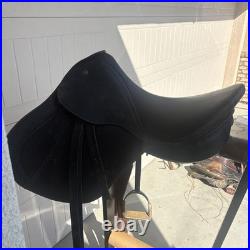 Tex Tan Amadeus Kantaten Dressage Saddle 17 Seat Black Leather English Riding