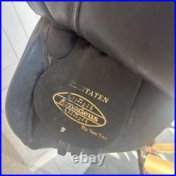 Tex Tan Amadeus Kantaten Dressage Saddle 17 Seat Black Leather English Riding