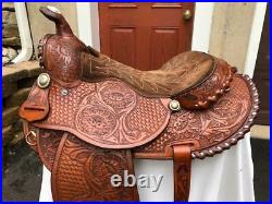 Tex Tan Hereford Western 15-15 1/2 Arabian Silver Laced Round Skirt Saddle