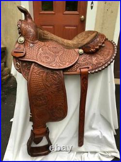 Tex Tan Hereford Western 15-15 1/2 Arabian Silver Laced Round Skirt Saddle