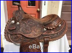 Tex Tan Imperial 15 1/2 Silver Laced Arabian Western Sterling Silver Saddle