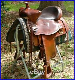 Tex Tan Tex Flex Gaited A-Fork Bear Trap Western Equestrian Saddle 17.5