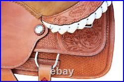 Thsl Western Roping Saddle Set Tooled 18 Light Oil Rawhide Lacing (1034)