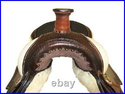 Thsl Western Saddle Pkg Tooled-oil Brown Raw Hide Pommel 18 (1020)