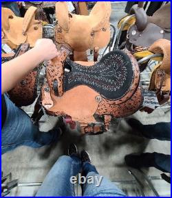 Tough 1 Hawley Barrel Saddle-Black and Brown/tan color