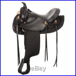 Tough-1 Synthetic Gaited Horse Round Skirt Trail Saddle 15 1/2 Black
