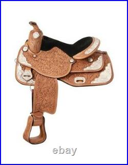 Tough 1 Western Saddle Seven Oaks Silver Overlay Show Leather RK851V