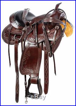 Trail Saddle 16 17 18 in Barrel Racing Western Premium Leather Horse Tack Set