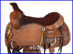 Trail Western Saddle Pleasure Horse Floral Tooled Leather Tack Set 18 17 16 15