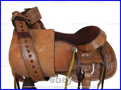 Trail Western Saddle Pleasure Horse Floral Tooled Leather Tack Set 18 17 16 15