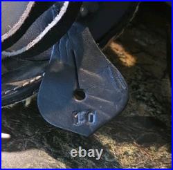 Training Saddle 10 Inch Black Tooled Leather Work Design Mexico Beautiful Vtg