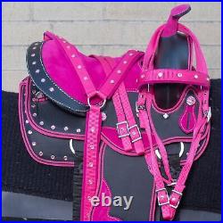 USED 10 12 13 in WESTERN PLEASURE YOUTH KIDS PONY OR HORSE SADDLE TACK SET