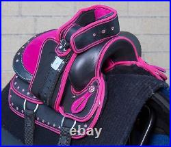 USED 10 12 13 in WESTERN PLEASURE YOUTH KIDS PONY OR HORSE SADDLE TACK SET