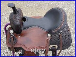 Unique Adult Western Horse Barrel Saddle Floral Tooled on Skirt 15 16 17