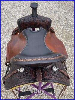 Unique Adult Western Horse Barrel Saddle Floral Tooled on Skirt 15 16 17