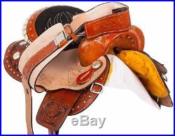 Used 14 15 Western Barrel Racing Pleasure Trail Horse Leather Saddle And Tack