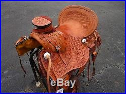 Used 15 16 17 Wade Roper Ranch Roping Western Pleasure Leather Horse Saddle