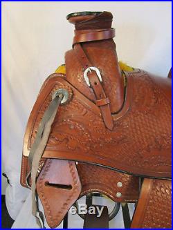 Used 15 16 17 Wade Roper Western Pleasure Leather Horse Roping Ranch Saddle
