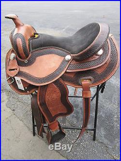 Used 15 16 Barrel Racing Trail Pleasure Braided Leather Western Horse Saddle