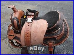 Used 15 16 Barrel Racing Trail Pleasure Braided Leather Western Horse Saddle