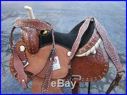 Used 15 16 Barrel Racing Trail Show Pleasure Leather Western Horse Saddle Tack