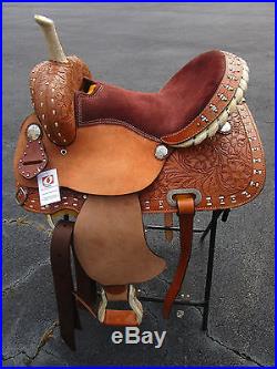 Used 15 16 Buckstitch Barrel Racing Pleasure Show Leather Western Horse Saddle