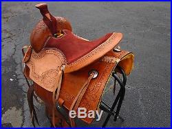 Used 15 16 Roping Roper Cowboy Wade Pleasure Tooled Leather Western Horse Saddle
