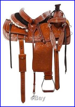 Used 15 16 Western Reiner Reining Pleasure Trail Horse Leather Saddle