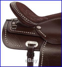 Used 16 17 18 Brown Leather Pleasure Trail Endurance Western Horse Saddle