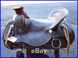 Used 16 17 Wade Ranch Roping Pleasure Trail Tooled Leather Western Horse Saddle