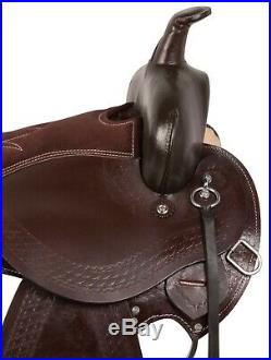 Used 16 17 Western Trail Pleasure Horse Saddle Leather Comfy Round Skirt