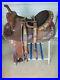 Used_16_Brown_Leather_Barrel_saddle_with_Matching_Bridle_Breast_Collar_01_ns