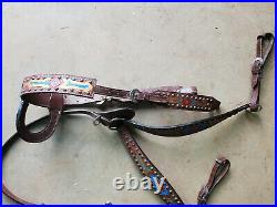 Used 16 Brown Leather Barrel saddle with Matching Bridle & Breast Collar